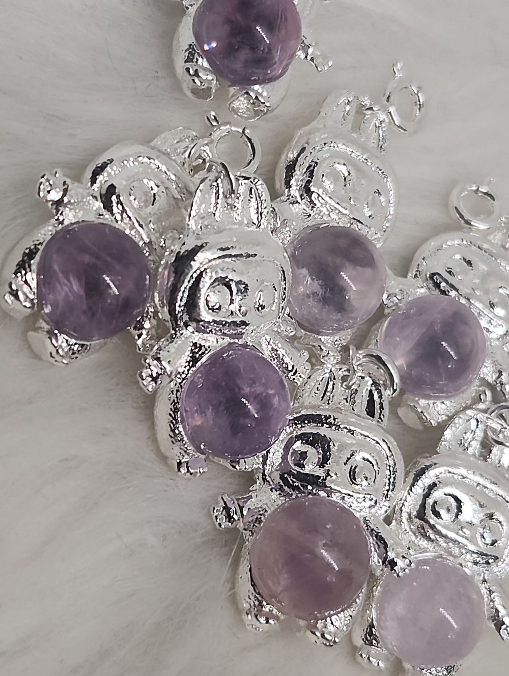 Amethyst Pendant | Labubu Inspired Crystal Charm | Purple Stone Jewelery - Picture 5 of 7
